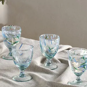 Nkuku Taja Wine Glass Sea Blue